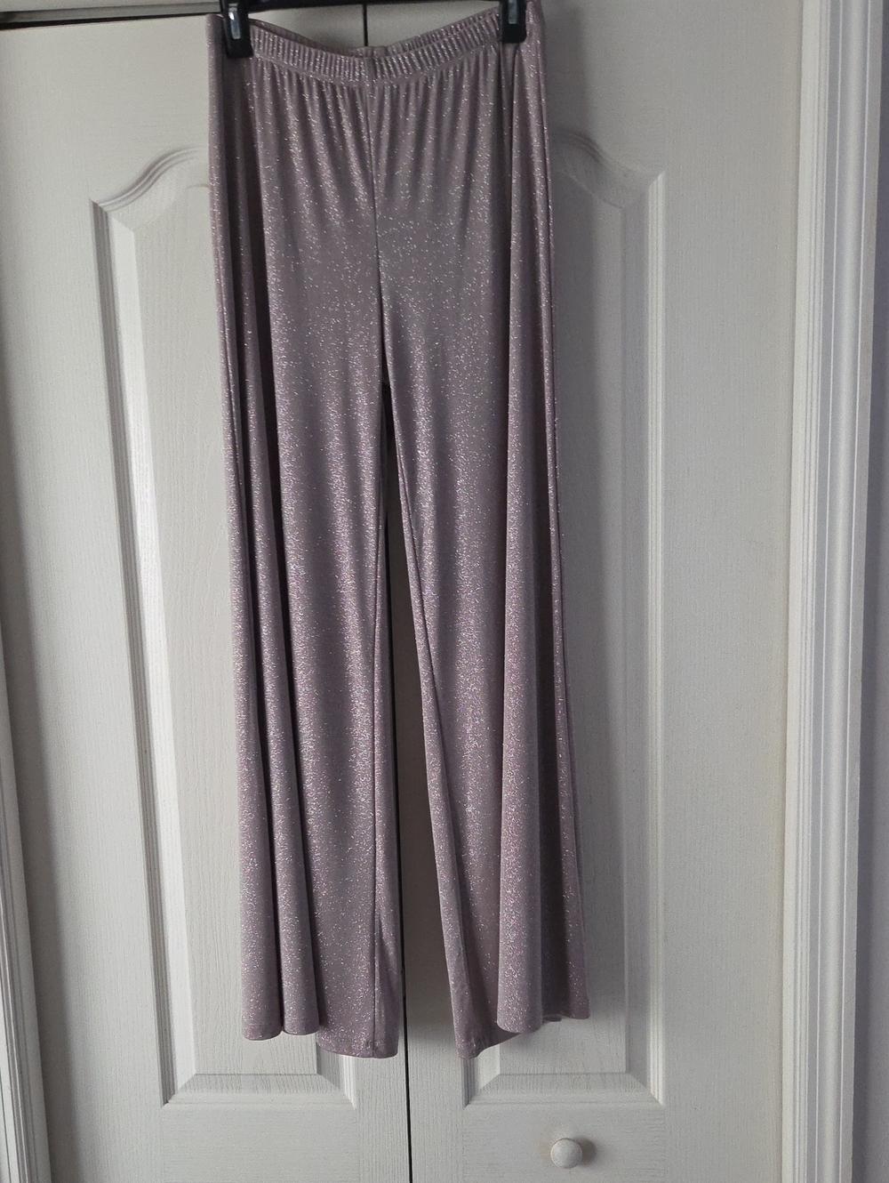 Wide-Leg Sparkle Pants in Mauve